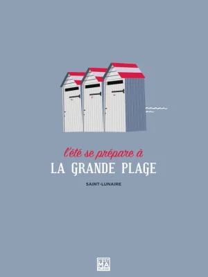 Affiche minimaliste et vintage bretagne saint lunaire grande plage