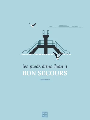 Affiche minimaliste et vintage bretagne saint malo bon secours