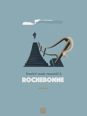 Affiche minimaliste et vintage bretagne saint malo plage rochebonne
