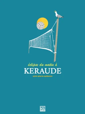 Affiche minimaliste et vintage bretagne saint pierre quiberon keraude