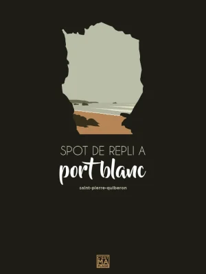 Affiche minimaliste et vintage bretagne saint pierre quiberon port blanc