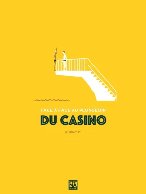 Affiche minimaliste et vintage bretagne saint quay casino