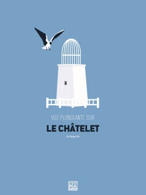 Affiche minimaliste et vintage bretagne saint quay chatelet