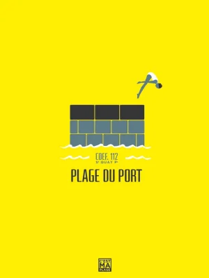 Affiche minimaliste et vintage bretagne saint quay le port