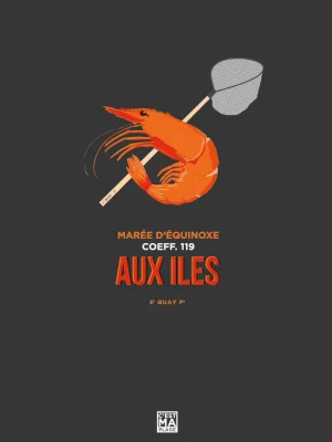 Affiche minimaliste et vintage bretagne saint quay les iles