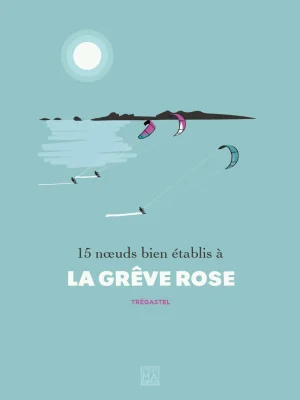 Affiche minimaliste et vintage bretagne tregastel greve rose