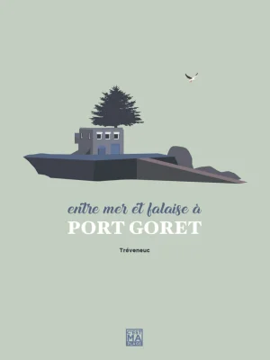 Affiche minimaliste et vintage bretagne treveneuc port goret