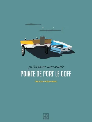 Affiche minimaliste et vintage bretagne trevou treguignec port le goff
