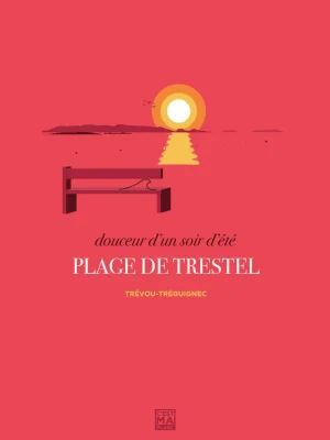 Affiche minimaliste et vintage bretagne trevou treguignec trestel