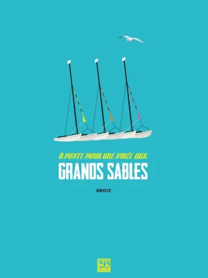 Affiche minimaliste et vintage bretagne groix grands sables