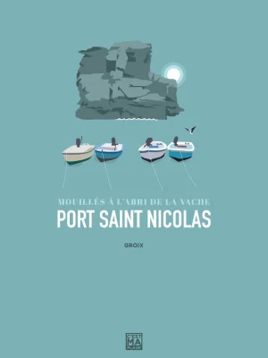 Affiche minimaliste et vintage bretagne groix saint nicolas