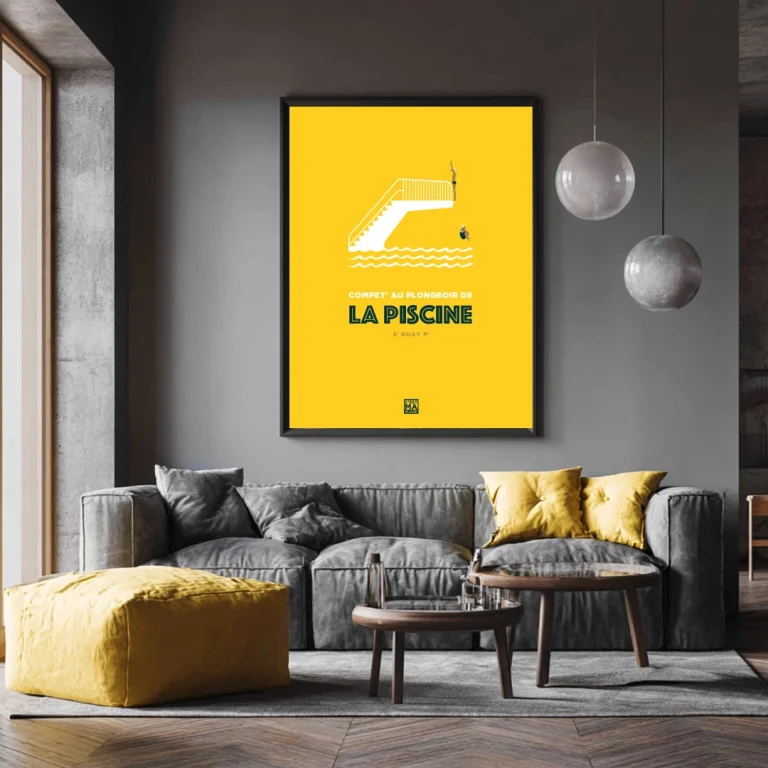 Affiche de la plage du casino de ST-Quay exposée dans un salon