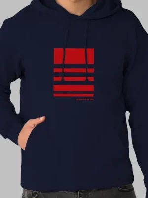 Hoodie flocké rouge des bandes de couleurs du phare du grand léjon