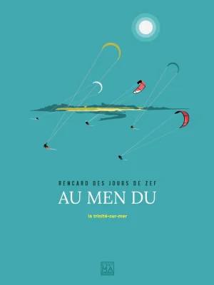 Affiche minimaliste et vintage Bretagne de la plage du men du à la Trinité-sur-Mer